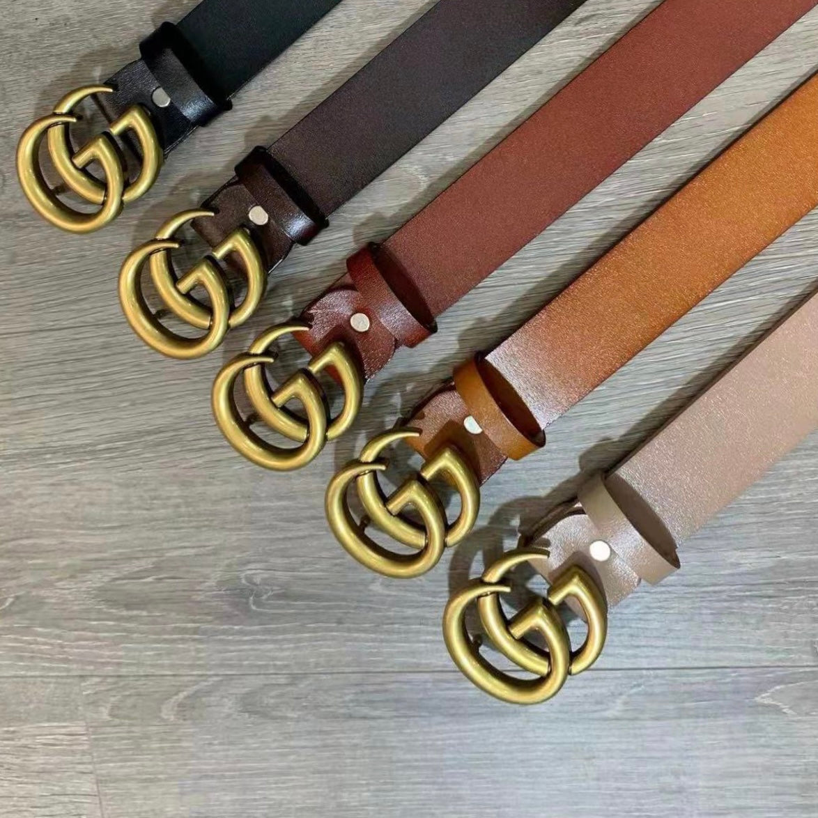 Vintage Style Gucci GG Buckle Leather Belt   ITEM NO.: CS-BT062