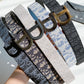 Double-Sided Use Christian Dior CD Buckle Jacquard Canvas Genuine Leather Belt   ITEM NO.: CS-BT012