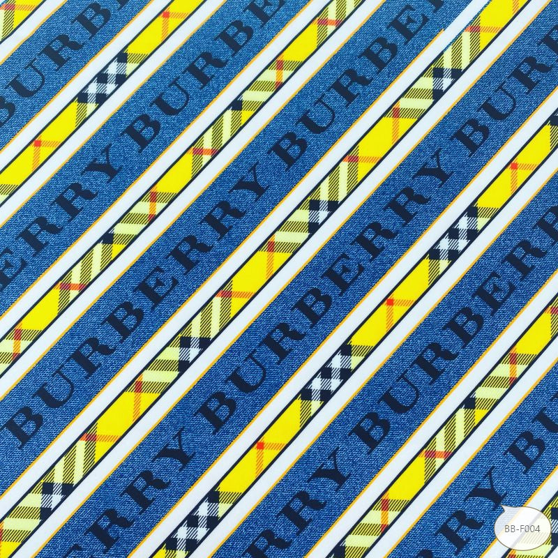 Designer inspired Burberry Pattern digital printed four way spandex fabrics