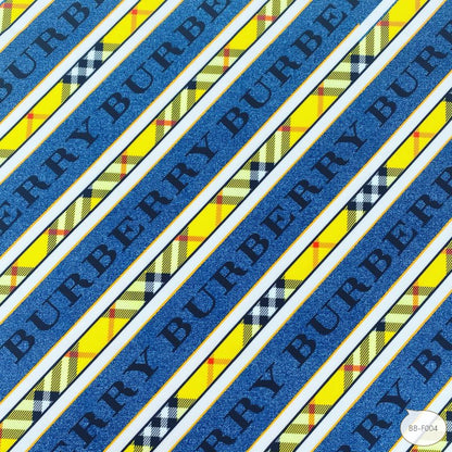 Designer inspired Burberry Pattern digital printed four way spandex fabrics