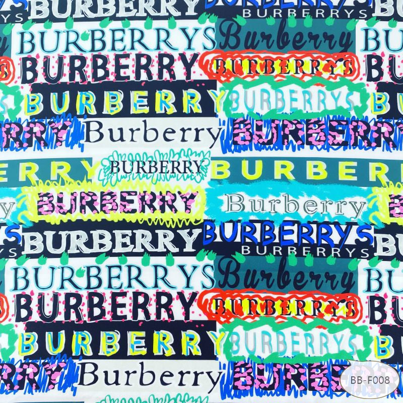 Designer inspired Burberry Pattern digital printed silky satin fabrics