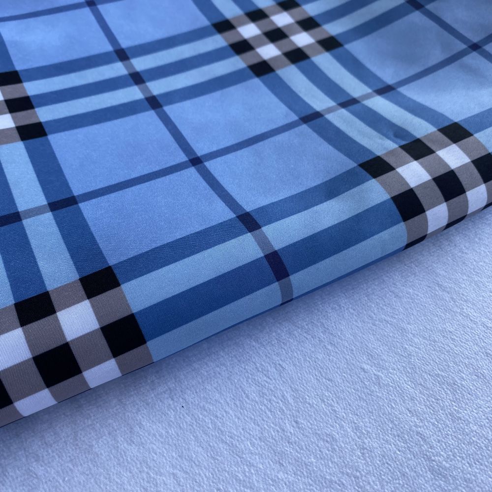 Designer inspired Burberry Pattern digital printed shirting fabric BB-F013