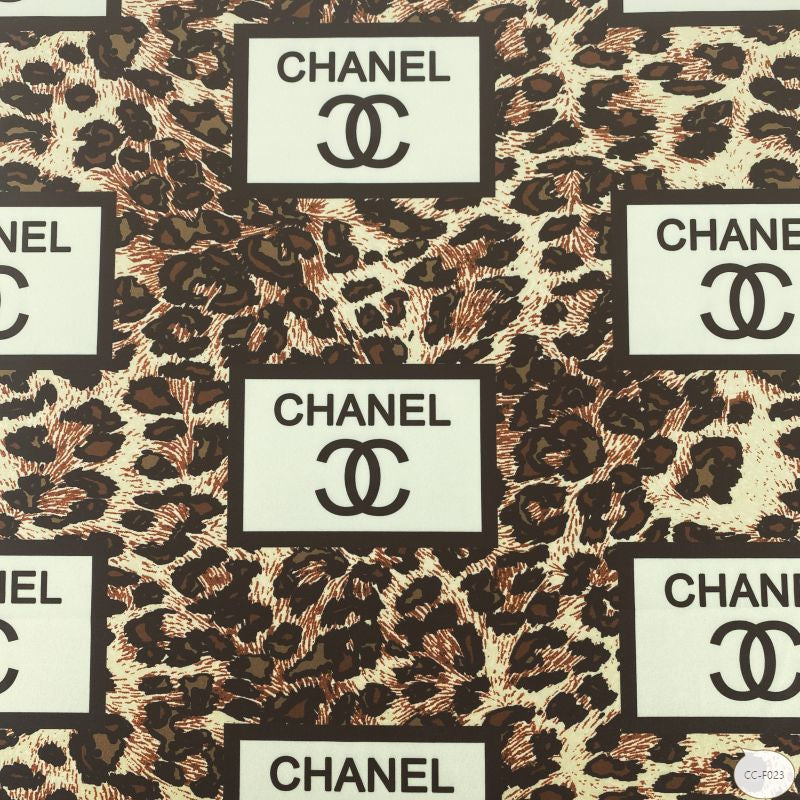 Designer inspired Chanel Pattern digital printed four way spandex fabrics