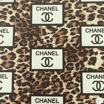 Designer inspired Chanel Pattern digital printed four way spandex fabrics