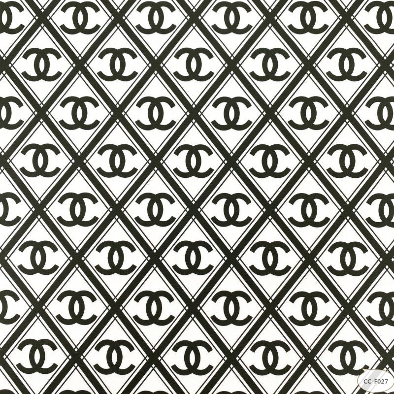 Designer inspired Chanel Pattern digital printed four way spandex fabrics