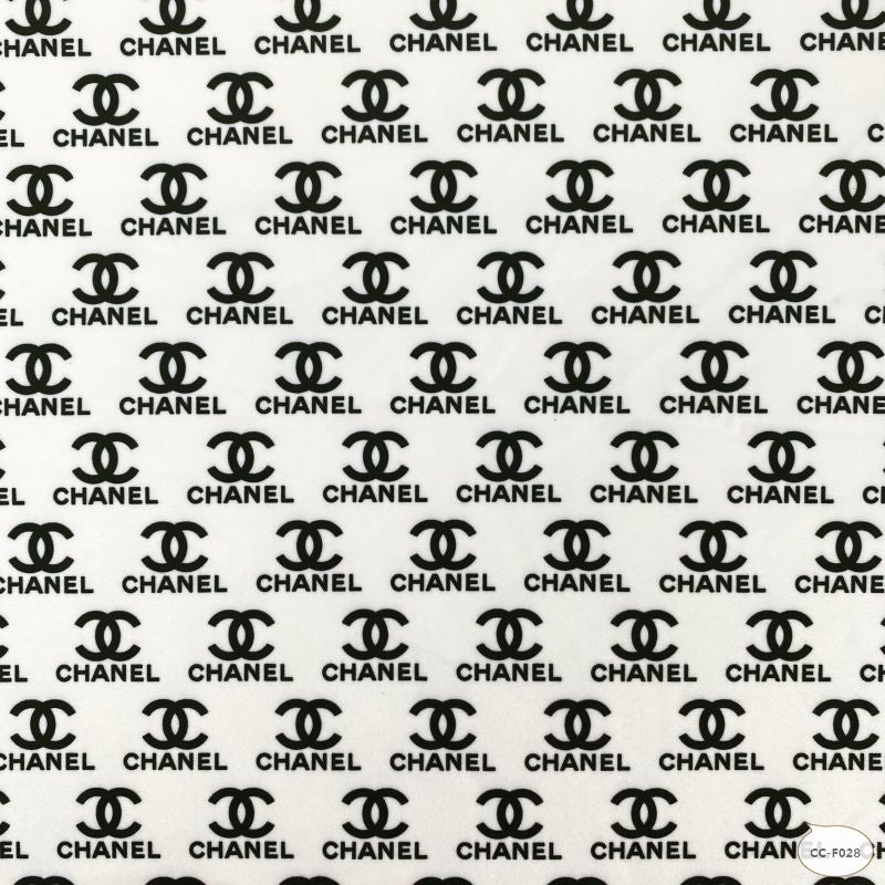 Designer inspired Chanel Pattern digital printed four way spandex fabrics