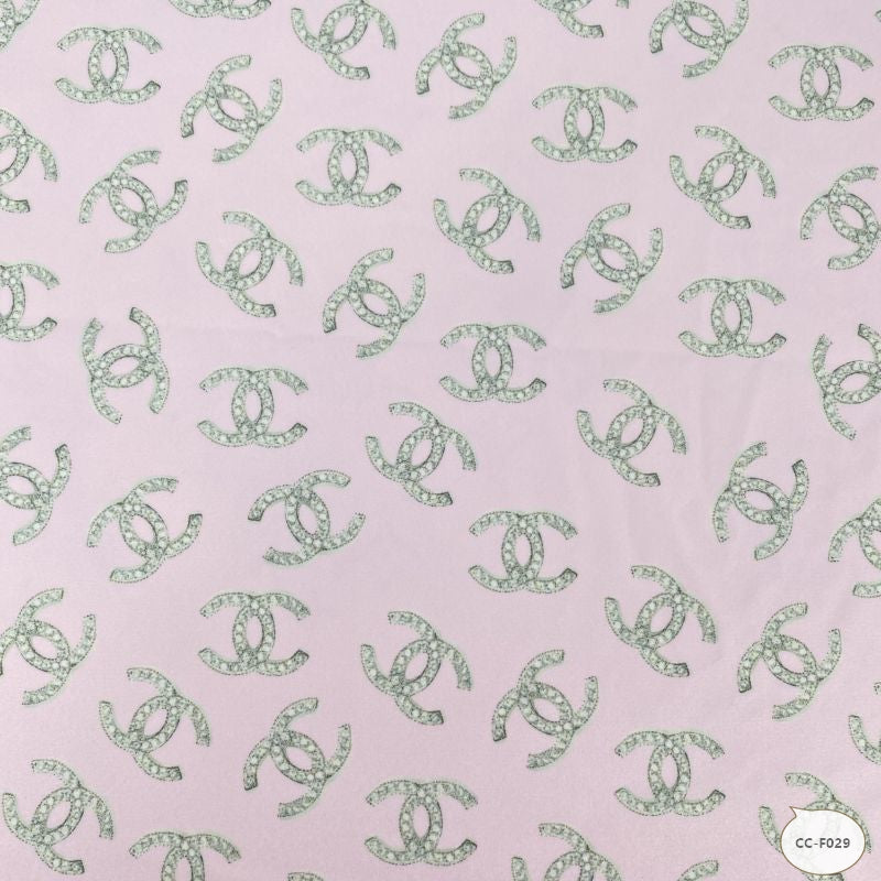 Designer inspired Chanel Pattern digital printed four way spandex fabrics