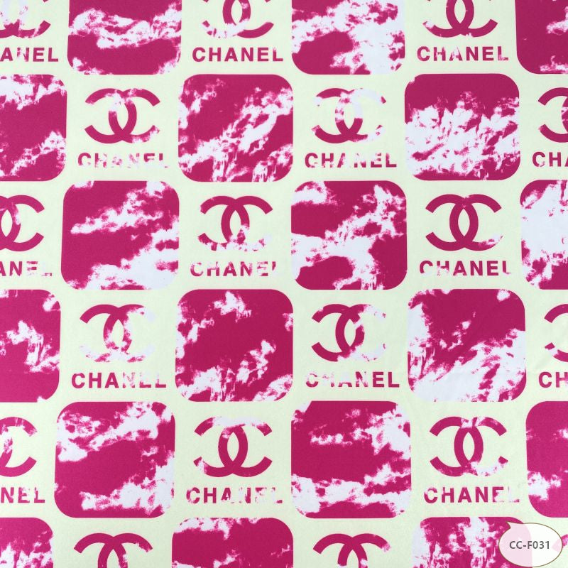 Designer inspired Chanel Pattern digital printed four way spandex fabrics