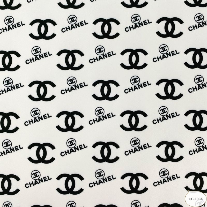 Designer inspired Chanel Pattern digital printed four way spandex fabrics