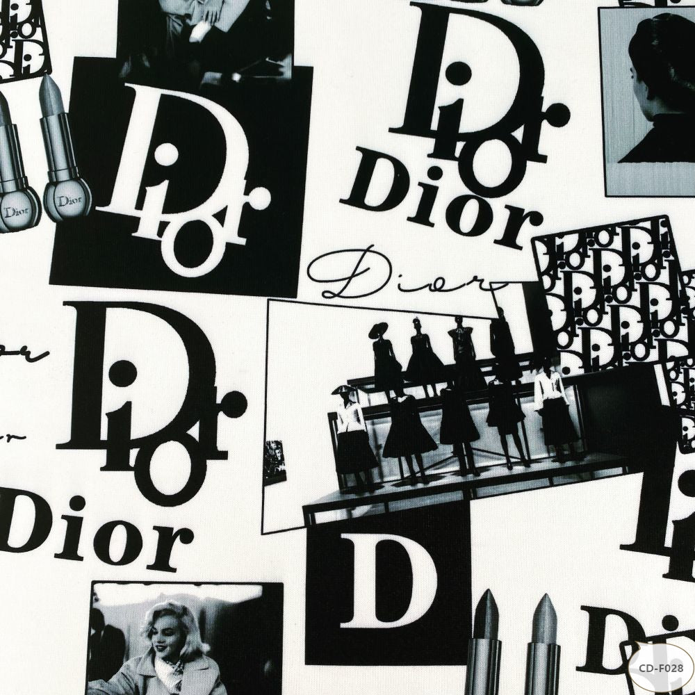 Designer inspired Dior Pattern digital printed spandex knitted fabrics