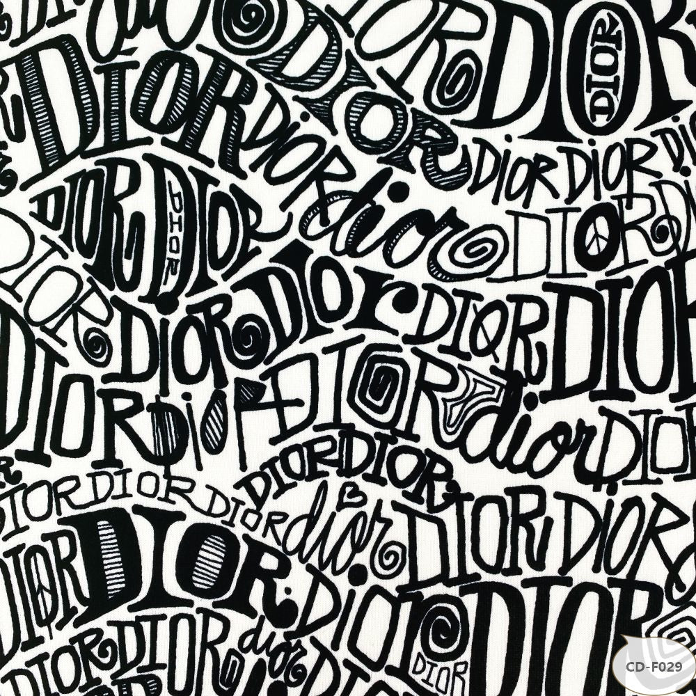 Designer inspired Dior Pattern digital printed spandex knitted fabrics