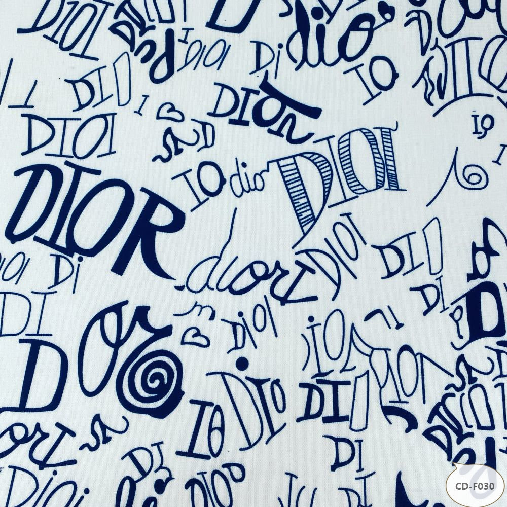 Designer inspired Dior Pattern digital printed spandex knitted fabrics