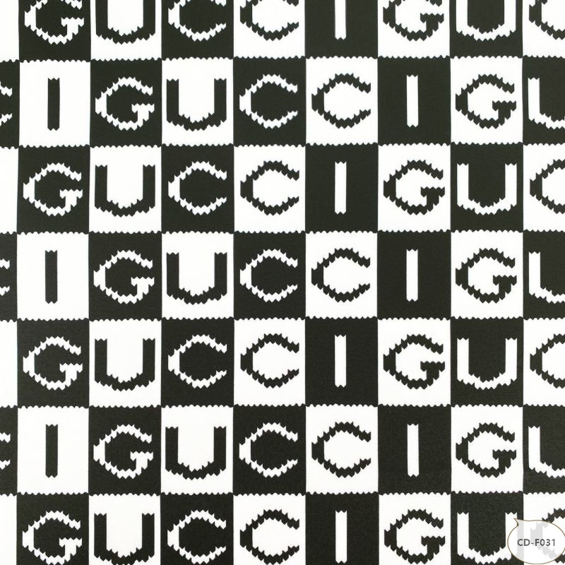 Designer inspired Gucci Pattern digital printed four way spandex fabrics