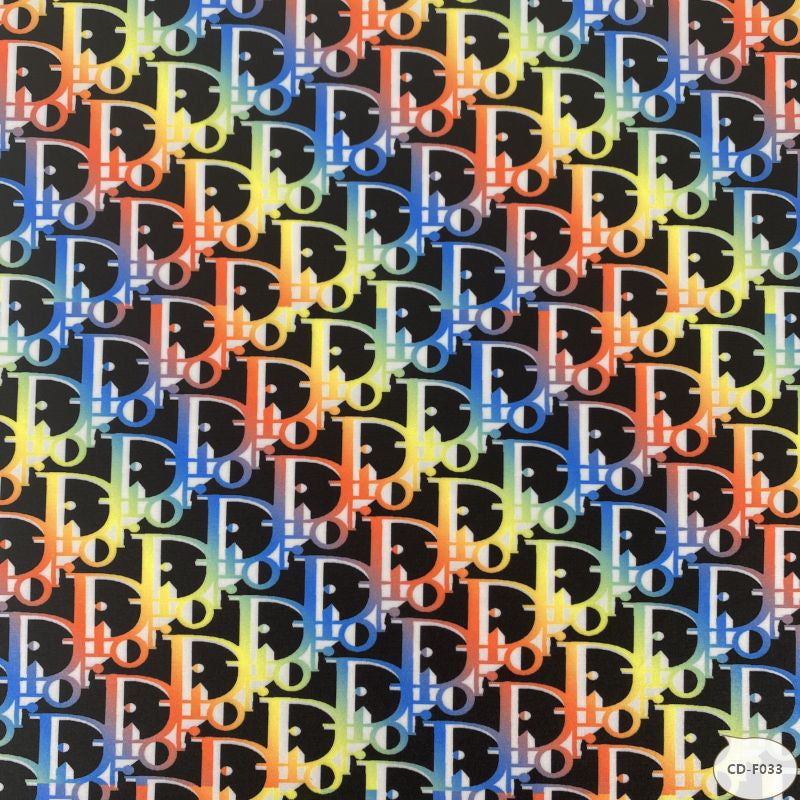 Designer inspired Dior Pattern digital printed four way spandex fabrics