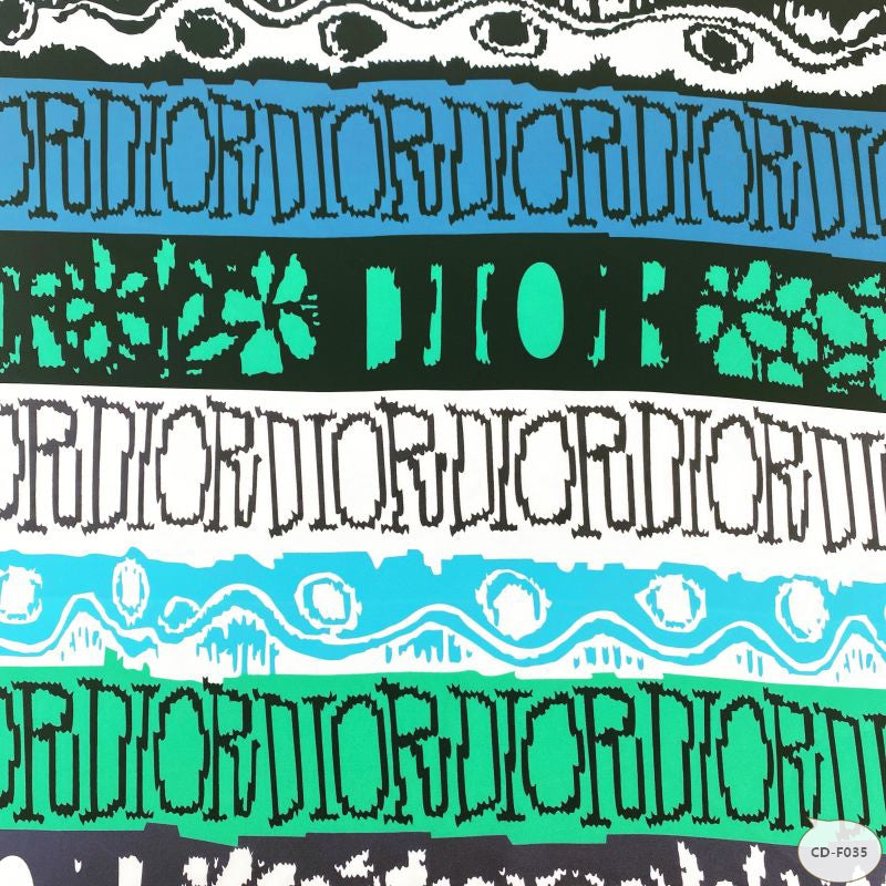Designer inspired Dior Pattern digital printed silky satin fabrics