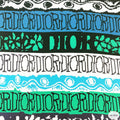 Designer inspired Dior Pattern digital printed silky satin fabrics