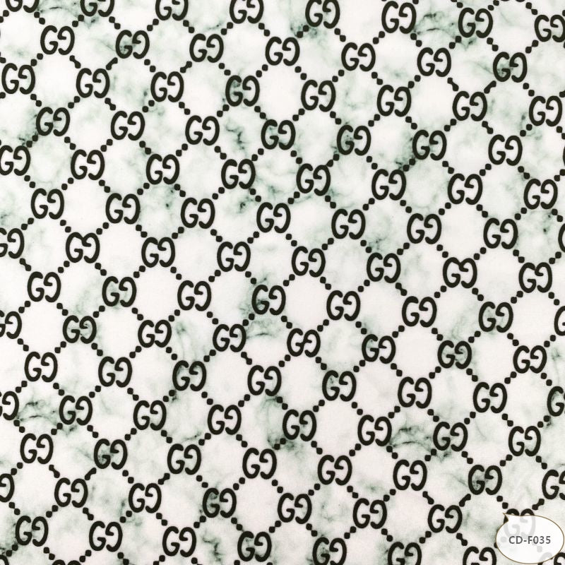 Designer inspired Gucci Pattern digital printed four way spandex fabrics
