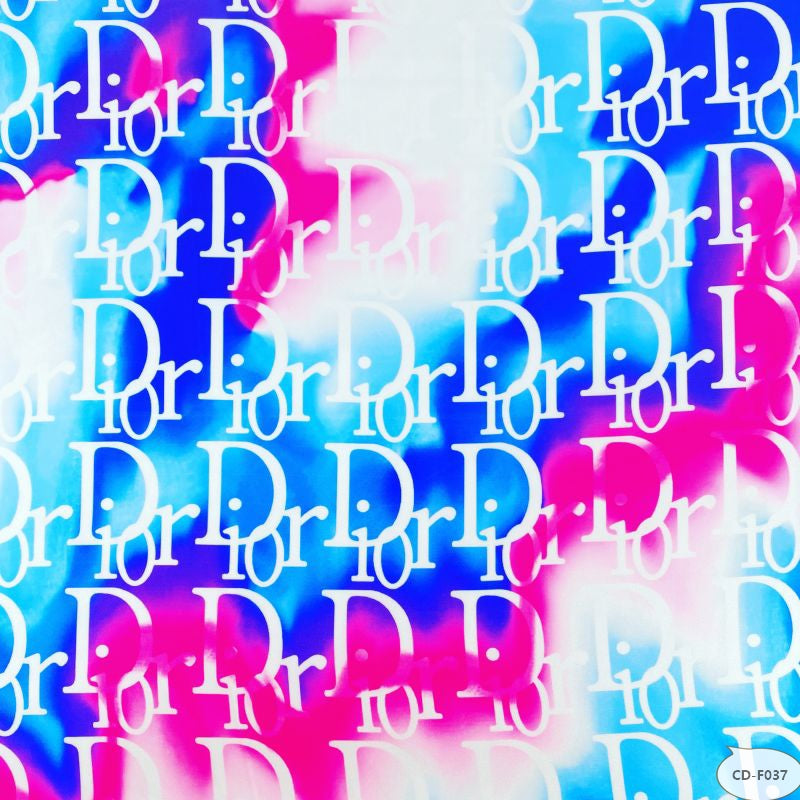 Designer inspired Dior Pattern digital printed silky satin fabrics