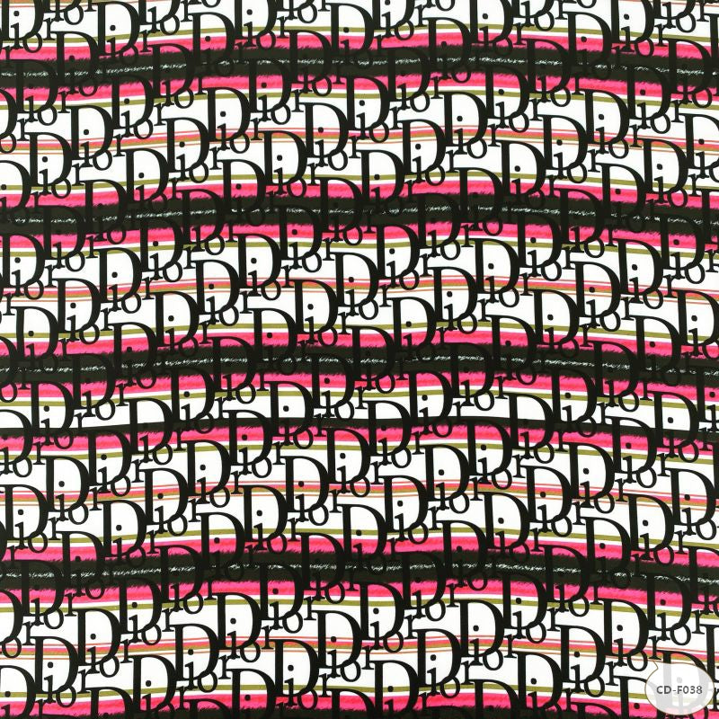 Designer inspired Dior Pattern digital printed silky satin fabrics
