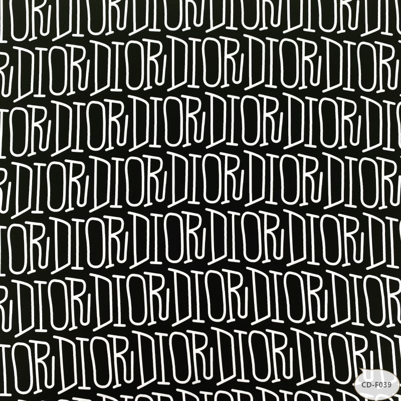 Designer inspired Dior Pattern digital printed silky satin fabrics