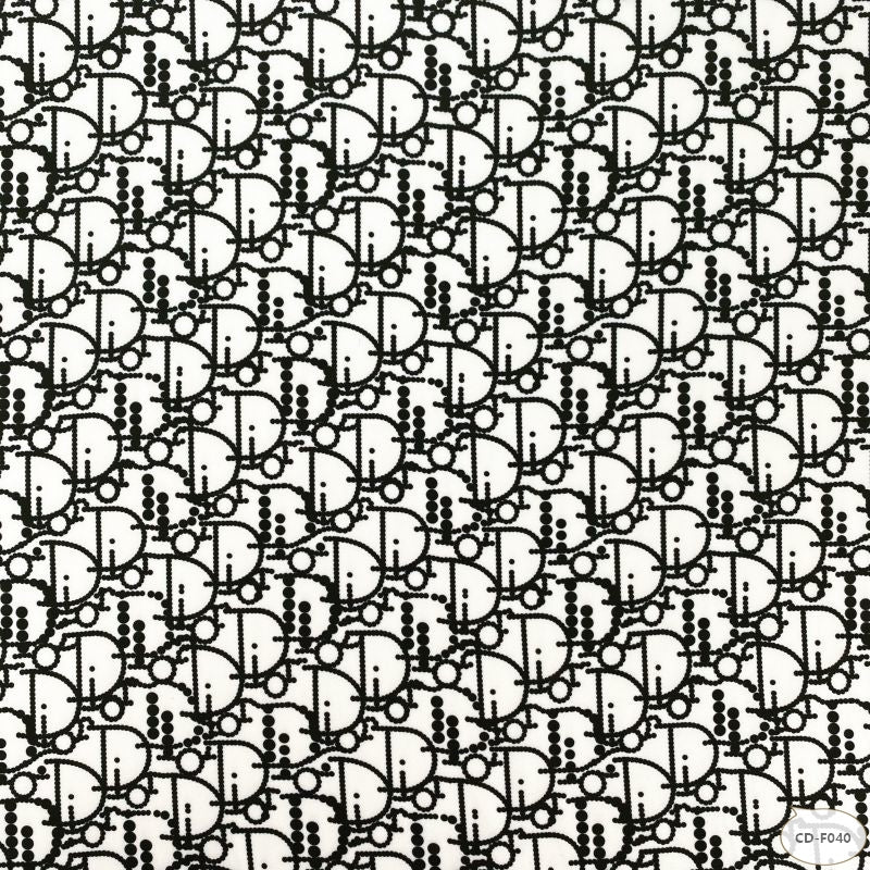 Designer inspired Dior Pattern digital printed silky satin fabrics
