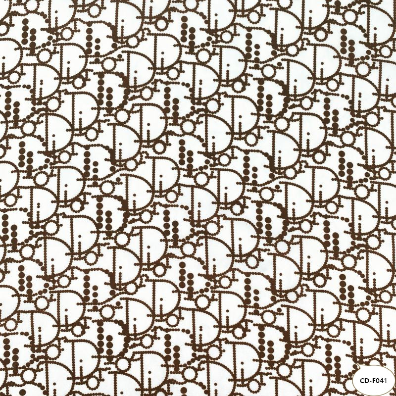 Designer inspired Dior Pattern digital printed silky satin fabrics