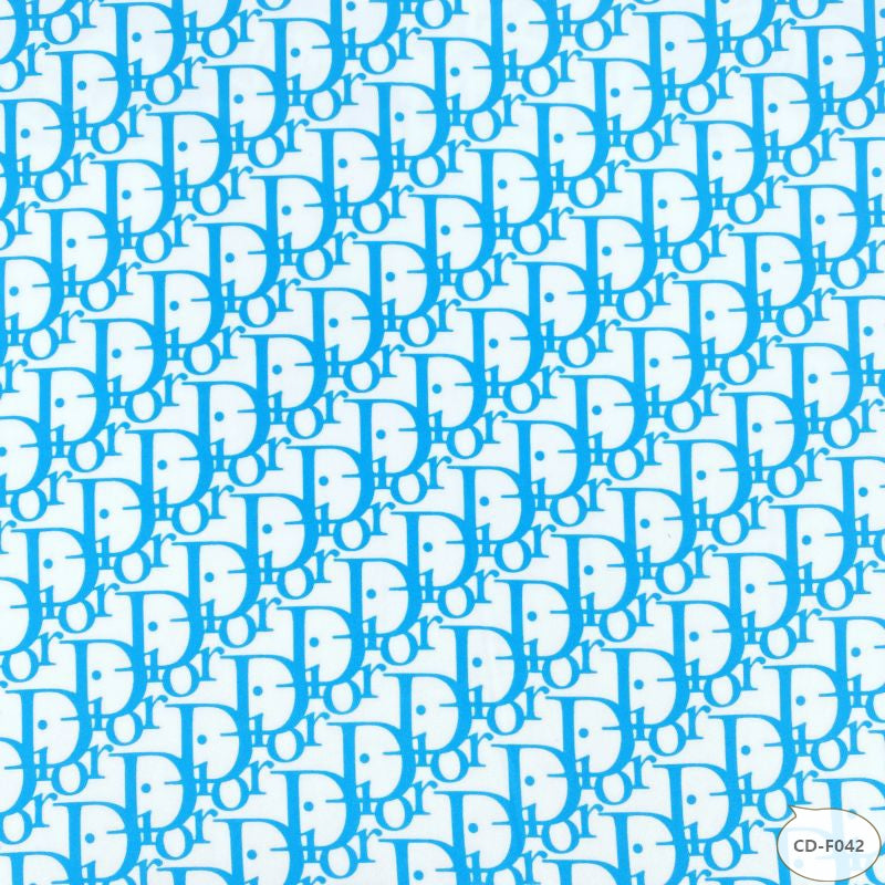 Designer inspired Dior Pattern digital printed silky satin fabrics