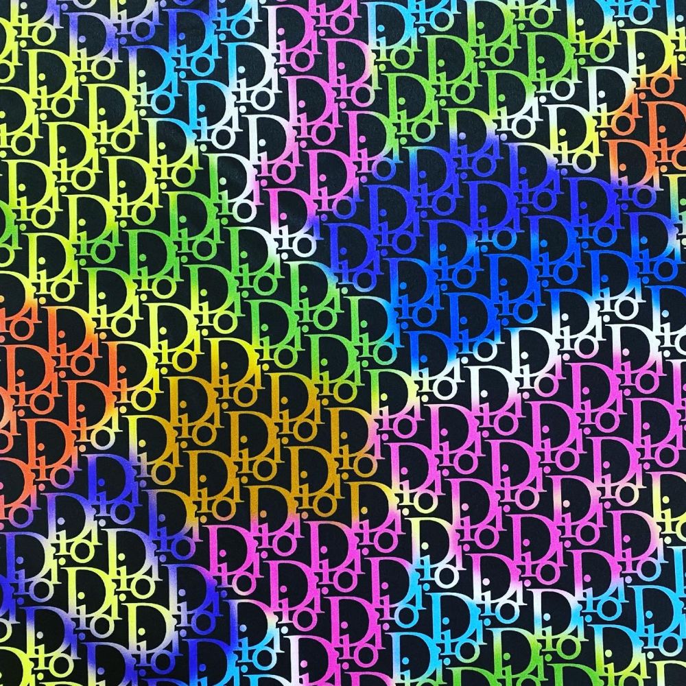 Designer inspired Dior Pattern digital printed four way spandex fabrics
