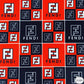 Designer inspired Fendi Pattern digital printed spandex knitted fabrics