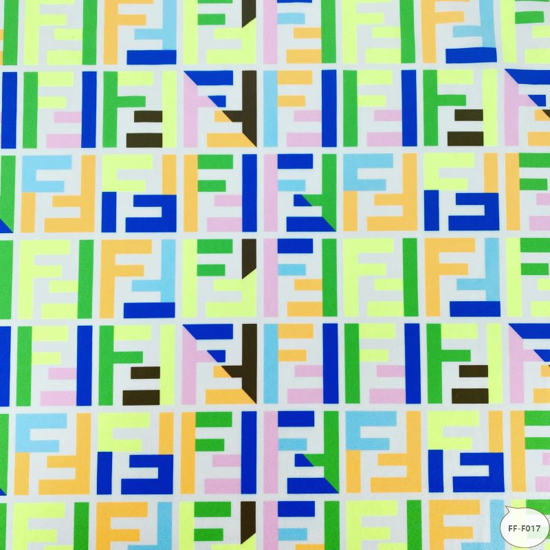 Designer inspired Fendi Pattern digital printed four way spandex fabrics