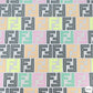 Designer inspired Fendi Pattern digital printed four way spandex fabrics