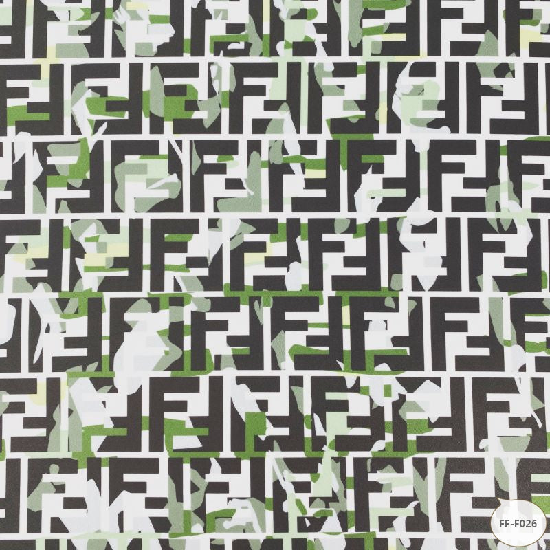 Designer inspired Fendi Pattern digital printed four way spandex fabrics