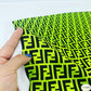 Designer inspired Fendi Pattern digital printed silky satin fabrics