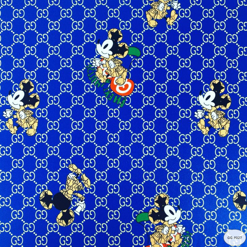 Designer inspired Gucci Pattern digital printed moss crepe spandex fabrics
