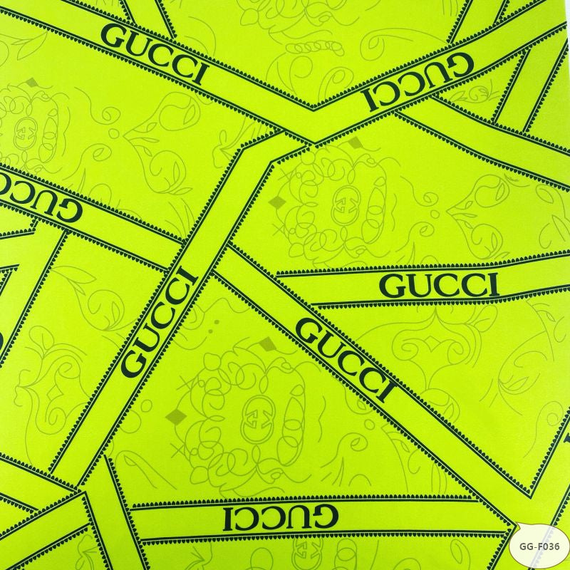 Designer inspired Gucci Pattern digital printed silky satin fabrics