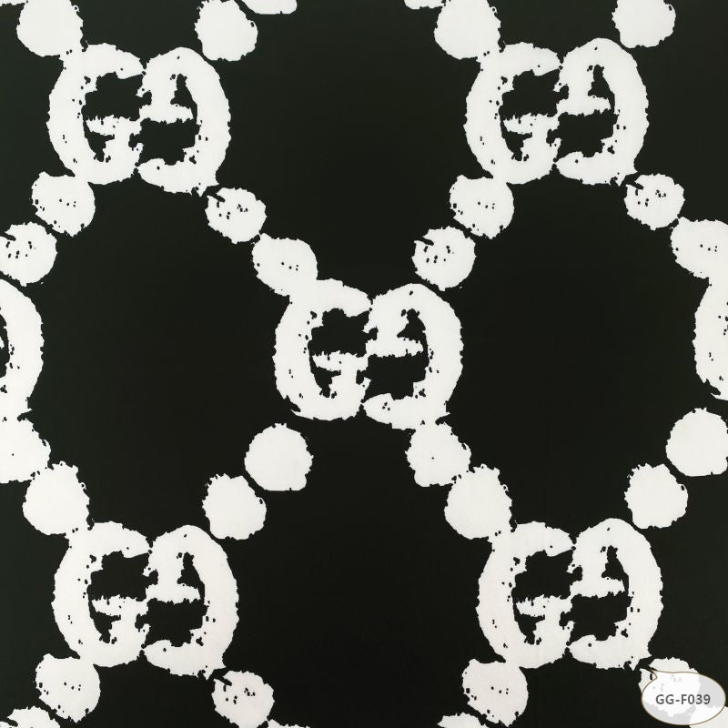 Designer inspired Gucci Pattern digital printed silky satin fabrics