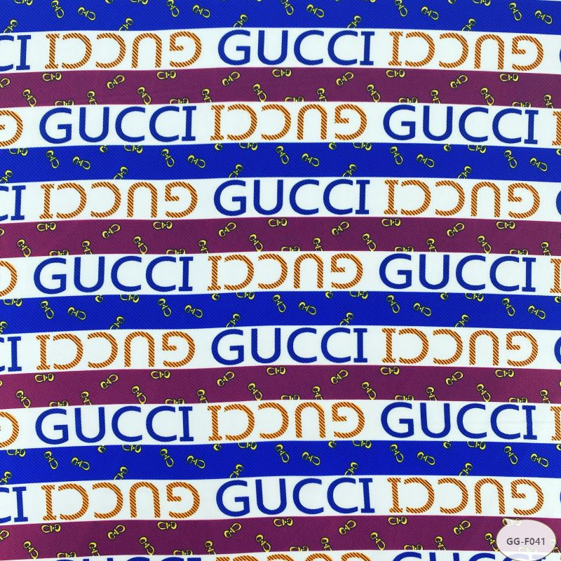 Designer inspired Gucci Pattern digital printed silky satin fabrics