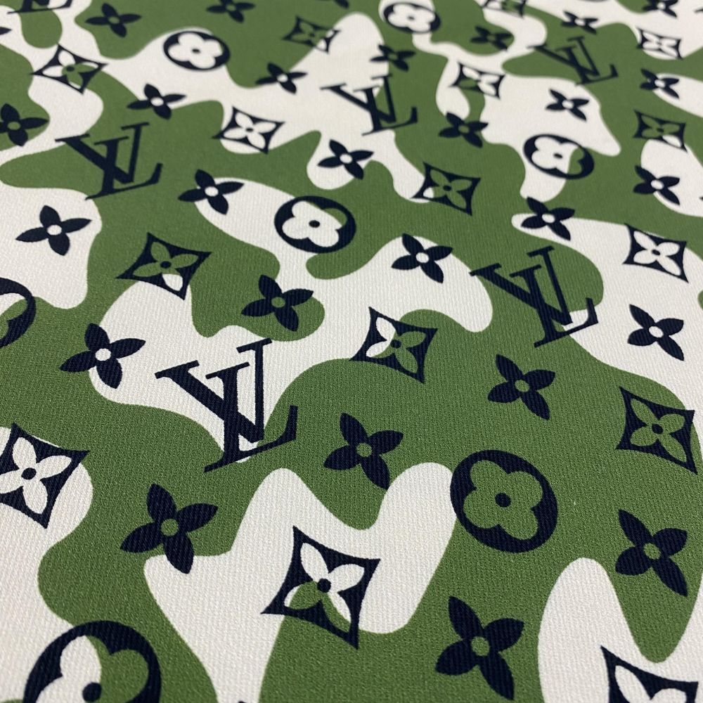 Selected Quality LV Digital Printed Cotton Stretch Denim Fabrics