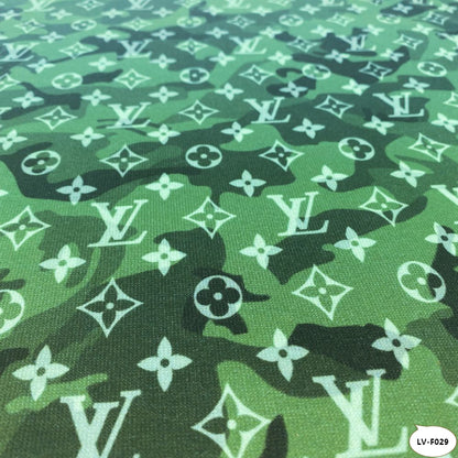 Designer inspired LV Pattern digital printed spandex knitted fabric