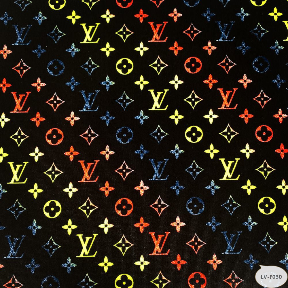 Designer inspired LV Pattern digital printed spandex knitted fabric