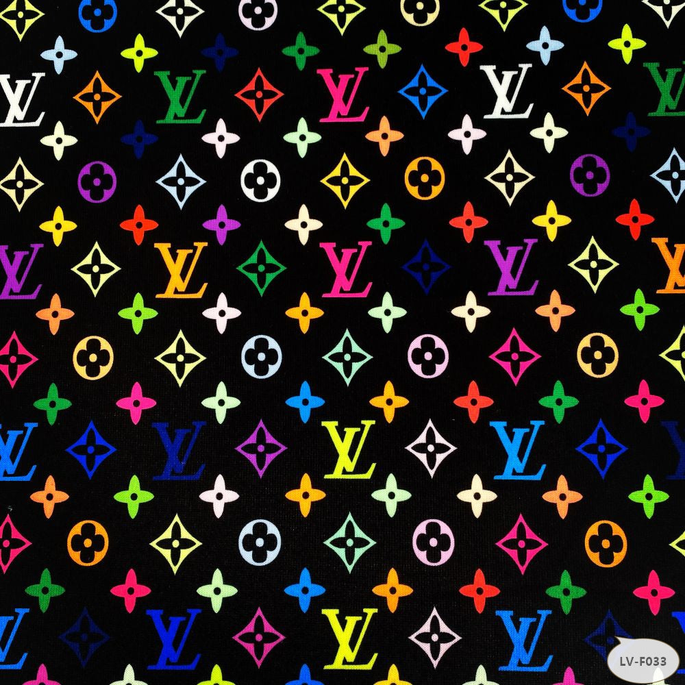 Designer inspired LV Pattern digital printed stretch knitted fabric