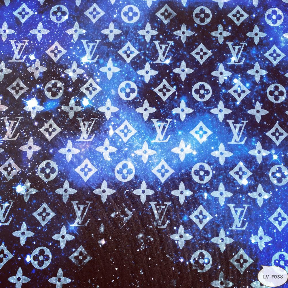 Designer inspired LV Pattern digital printed spandex knitted fabrics