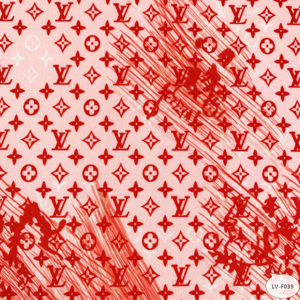 Designer inspired LV Pattern digital printed spandex knitted fabrics