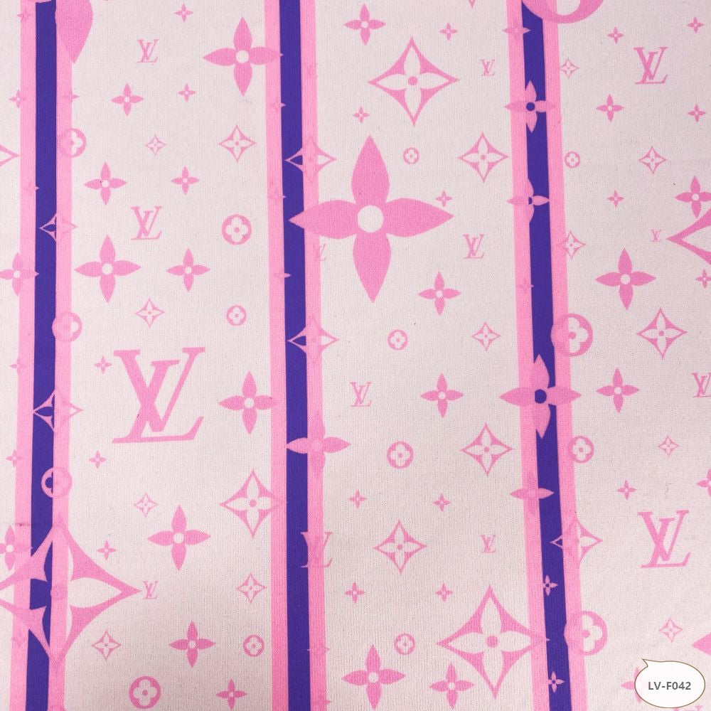 Designer inspired LV Pattern digital printed spandex knitted fabrics