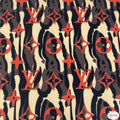 Designer inspired LV Pattern digital printed spandex knitted fabrics