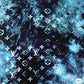 Designer inspired LV Pattern digital printed moss crepe spandex fabric