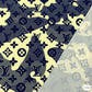 Designer inspired LV Pattern digital printed moss crepe spandex fabric