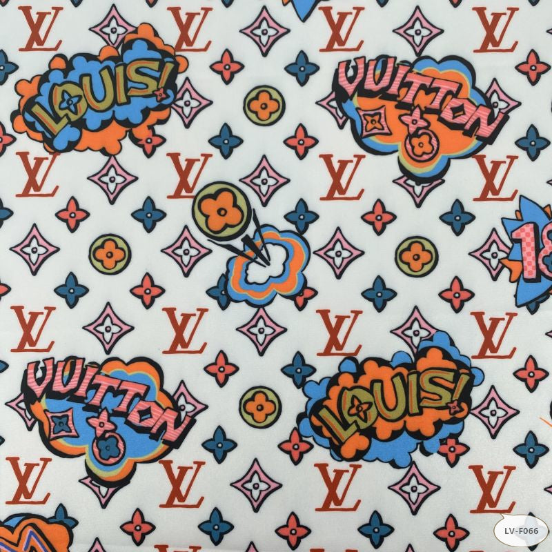 Designer inspired LV Pattern digital printed four way spandex fabrics