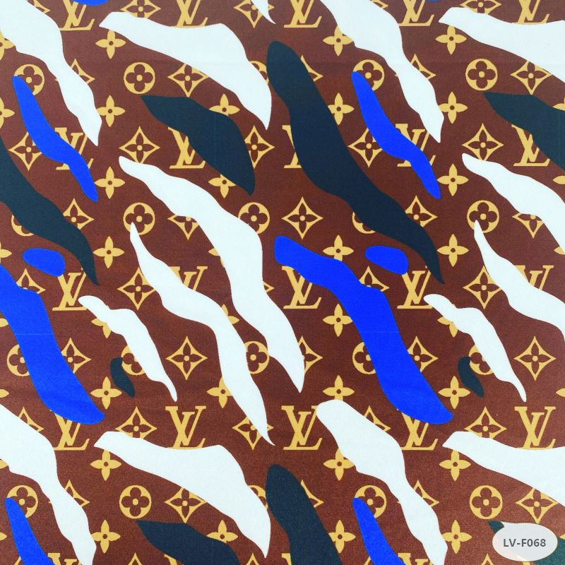 Designer inspired LV Pattern digital printed four way spandex fabrics