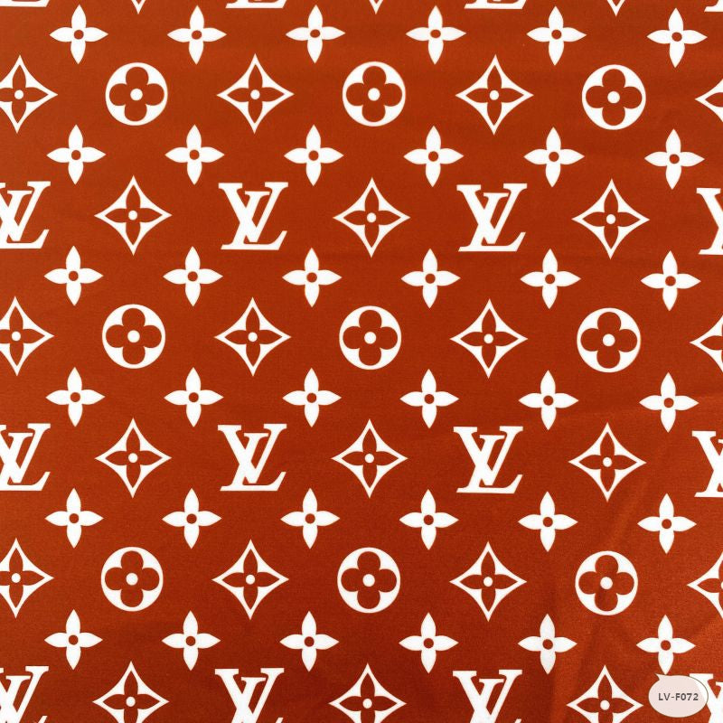 Designer inspired LV Pattern digital printed four way spandex fabrics